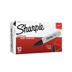 Sharpie® 38201 Permanent Marker, 5.3 mm Tip, Chisel Tip, Black